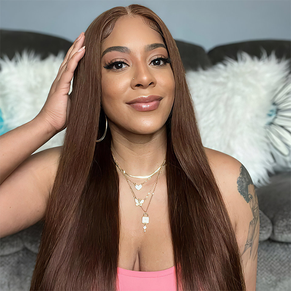 Brown Closure Wig In Stock